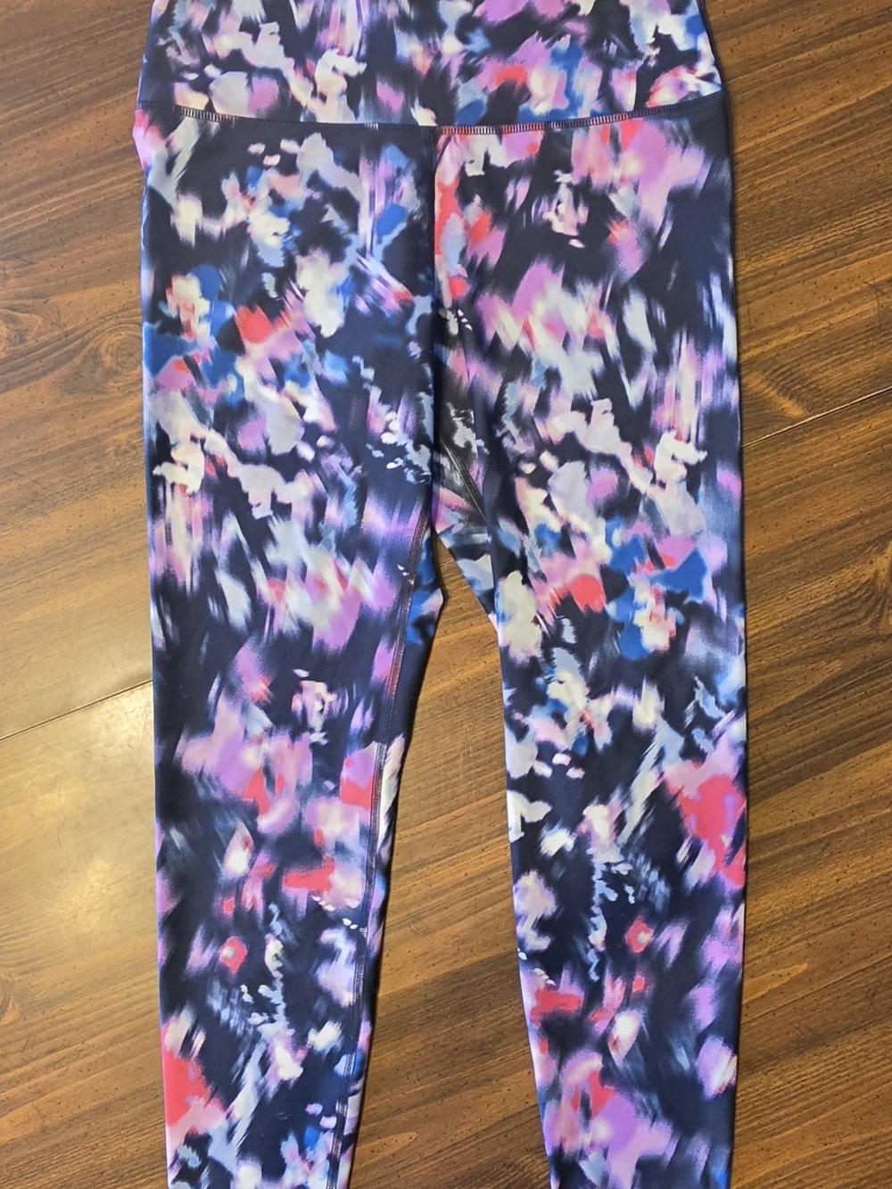 Large Women's Navy Multi-Color Active Leggings